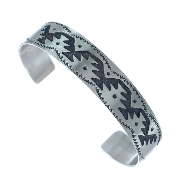 Native American Navajo Sterling Silver Cuff Bracelet AX129477